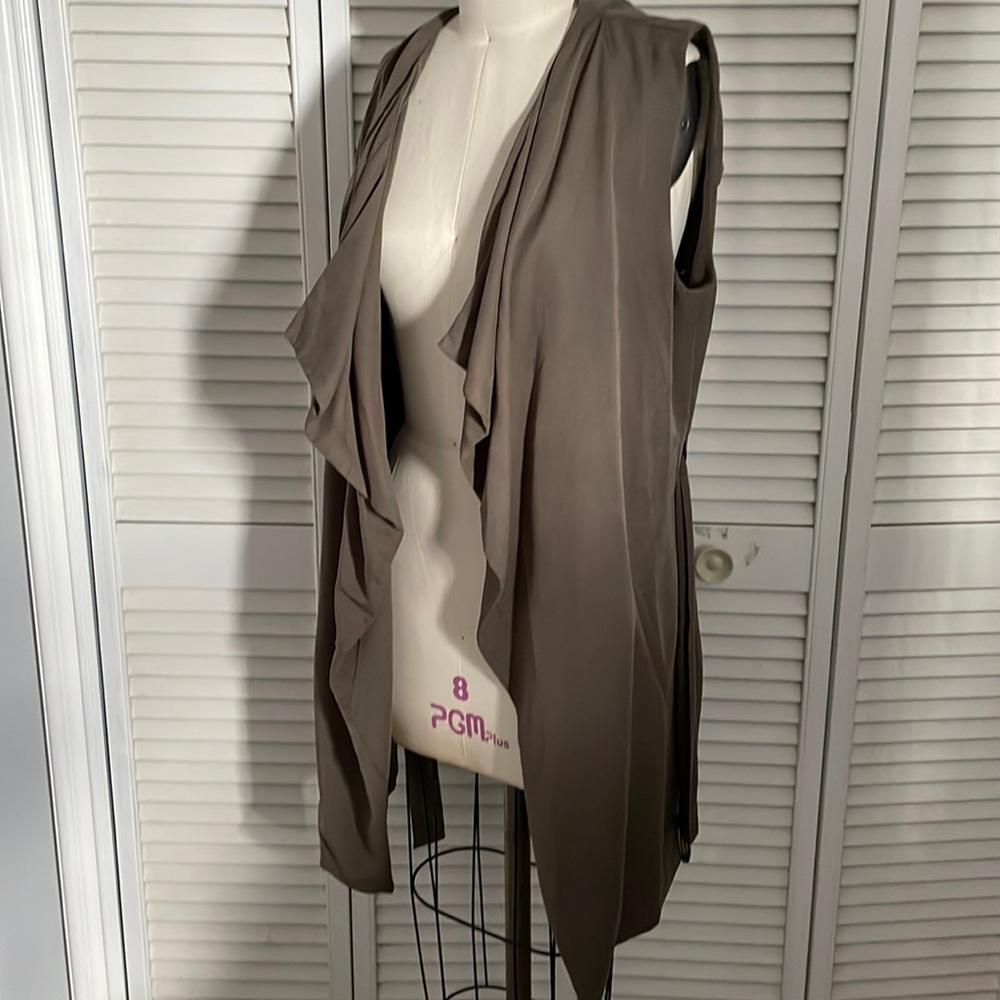 Olive Green vest coat with belt